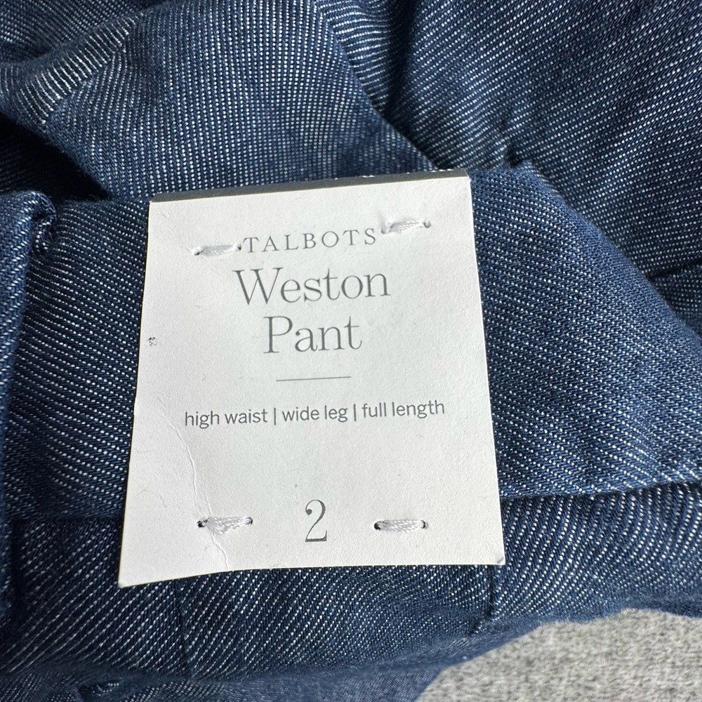 Talbots Womens Weston Dress Pants Sz 2‎ Blue Wide Leg Pleated High Rise NEW - Picture 8 of 16
